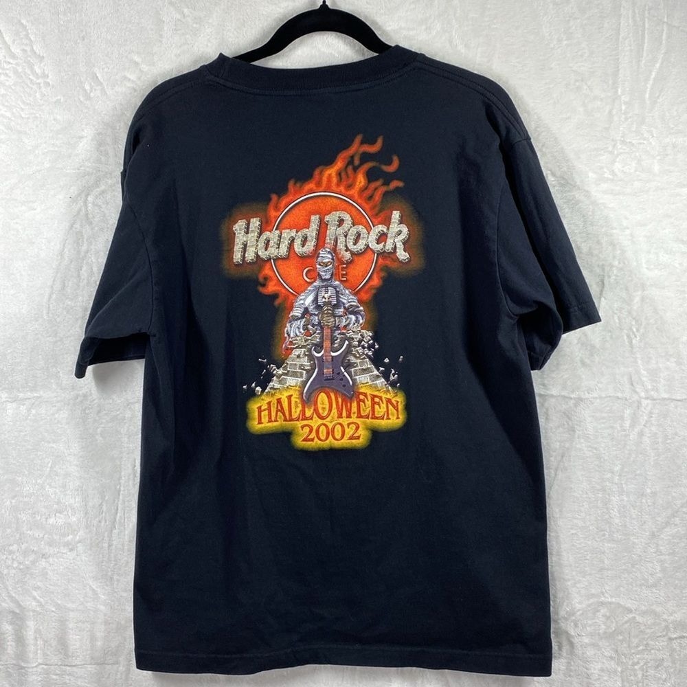 VTG Hard Rock Cafe LG Men Tshirt 2002 Halloween Singapore Creepy Mummy Guitar
